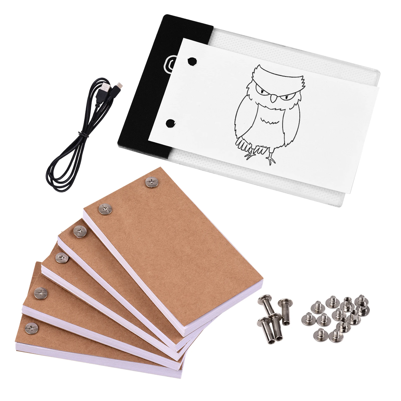 Flip Book Kit With Light Pad LEDLight Box 300 Sheets Drawing Paper Flipbook For Drawing Sketching Cartoon Creation ﻿ image 2