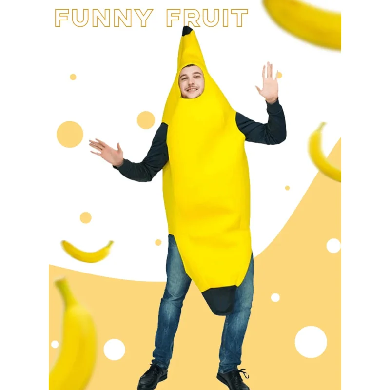 애니메이션 성인 unisex 재미 있은 바나나 정장 노란색 의상 빛 할로윈 과일 멋진 할로윈 파티 축제 댄스 복장 의상