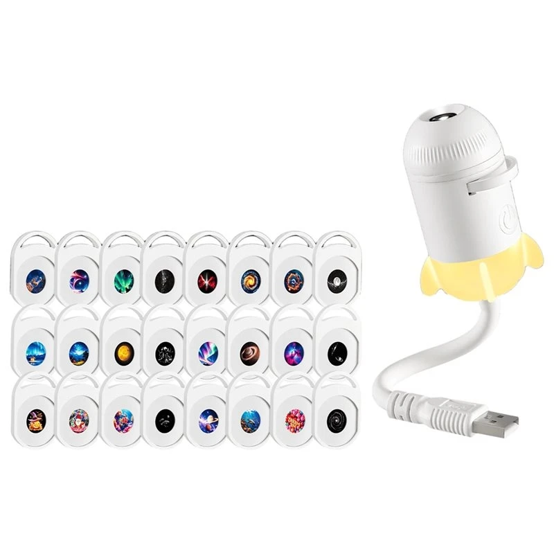 Y50A-2-In-1 Galaxy Projector Night Light 24 HD Film Effects Clear Image Adjustable Brightness For Kids Gift Home Decor