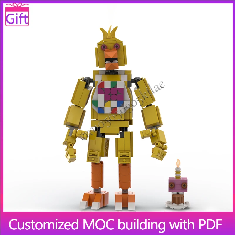

396 детали, желтая роскошная модель роботов MOC, строительные блоки на заказ, детские развивающие креативные сборки «сделай сам», рождественские подарки-сюрпризы