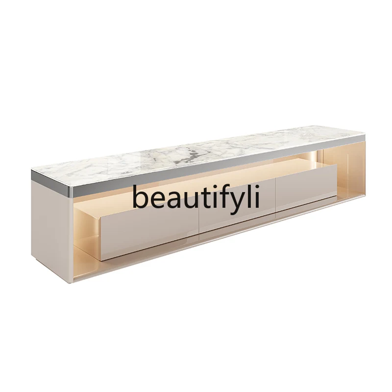 

Italian natural luxury stone TV cabinet coffee table light luxury simplicity high sense designer new