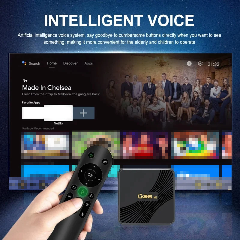 Imagem -05 - Sistema Android 11 Atv Q96 m2 Amlogic S905 y4 Bluetooth Controle de Voz 4k Uhd Hdr 10 5g Wifi Av1 pk h. 265 Miracast