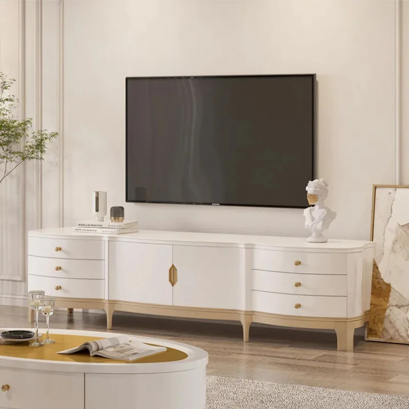 European Gold Leg Tv Cabinet Floor Beauty Floor Board Tv Cabinet Luxury Doors Muebles Salon Moderno Living Room Furniture