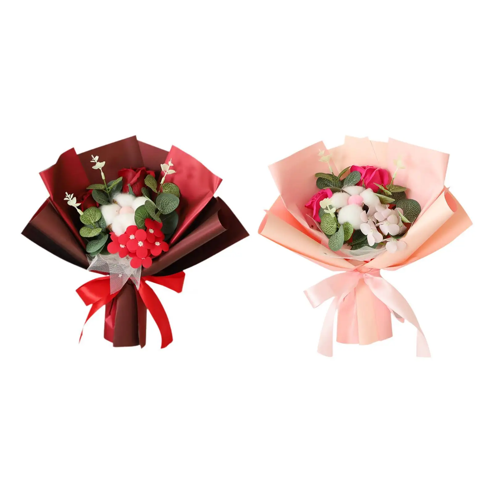 Soap Rose Bouquet Artificial Flowers Birthday Gift Decor with Gift Box Bath Soap