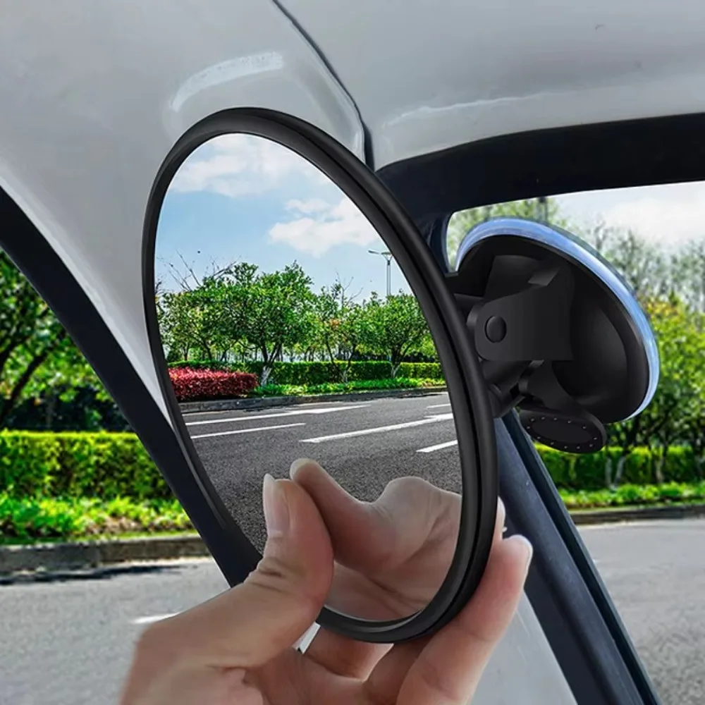 

360 Degrees Rotatable Car Mirror Suction Cup Plastic Windshield Auxiliary Observe Mirror Security Protection