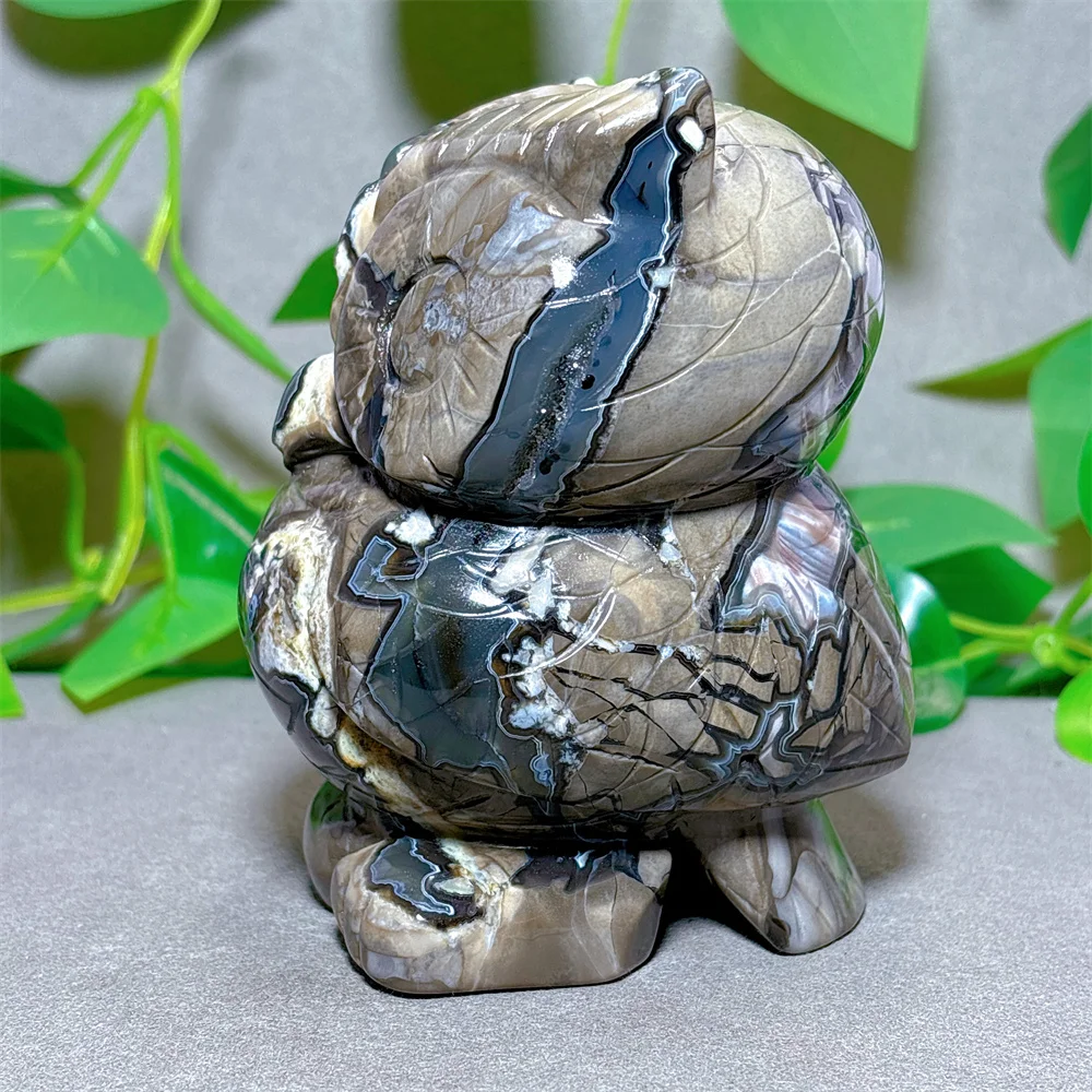 Volcano Agate Owl Crystal Natural Stone Quartz Minerals Home Decoritems Garden Reiki Gifts Energy Healing Lucky Auspicious Love