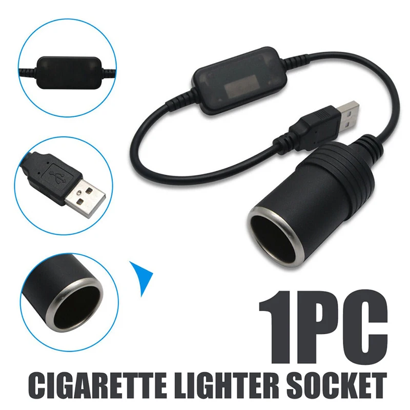 【Fast Delivery】5V 2A Usb Port to 12v 8w car cigarette lighter socket female adapter power converter for Car charger cord cable