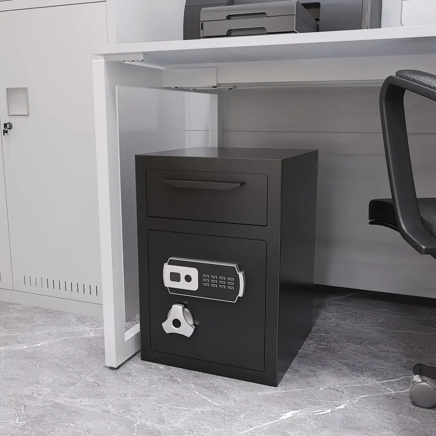 CUB Drop Safe للأعمال، صندوق الأمان الإلكتروني مع مجموعة رقمية ومضادة لصيد الأسماك، خزائن إيداع مع Waterp مقاومة للحريق #1