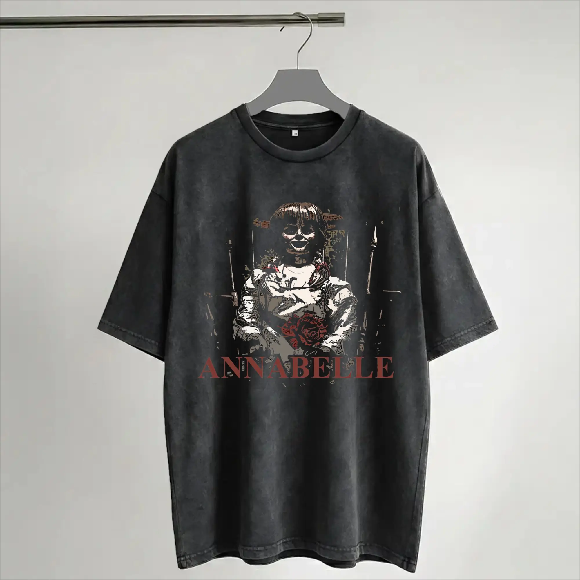 anabelle again  Washed T Shirt Streetwear Hip Hop Vintage T-Shirts  Tee Shirt for Men Women 100% Cotton Harajuku