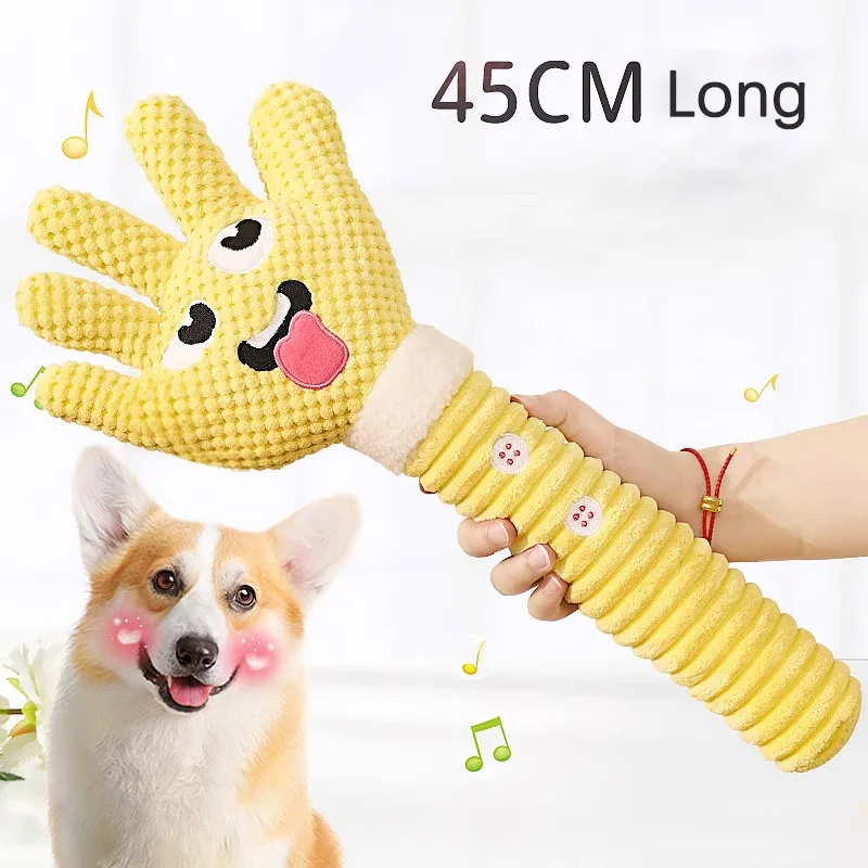 

Funny Hand-Shaped Plush Dog Toy Bite-Resistant Sound Chewing Grinding Teeth Interactive Puppy Toys Jouet Chien Indestructible