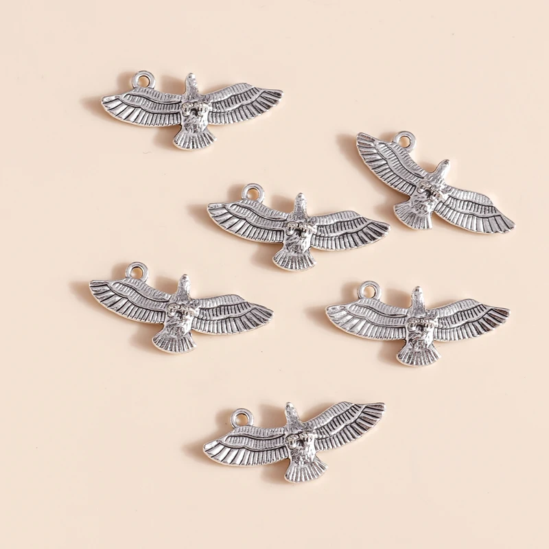 Leslie 10 Stück 31 x 13 mm Adler-Anhänger aus Legierung für DIY-Schmuckherstellung, Zubehör, handgefertigte Armbänder, Halsketten, Anhänger – Detail 4