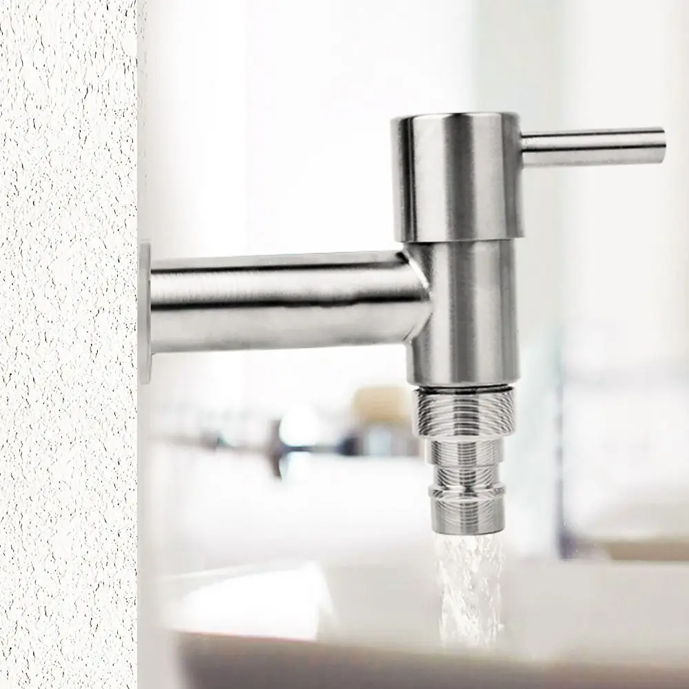 Stainless Steel Washing Machine Faucet Single Cold Water G1/2