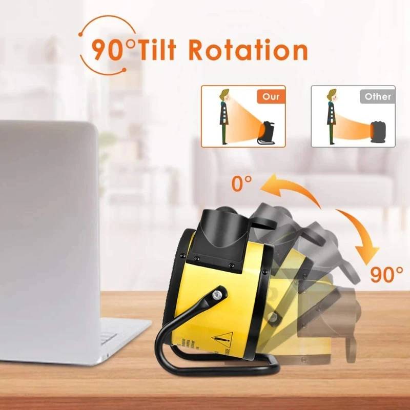 Riscaldatore e ventola elettrici portatili da 2000 W, mini scaldabagno a riscaldamento rapido per la camera da letto dell'ufficio domestico, scaldabagno sicuro a risparmio energetico