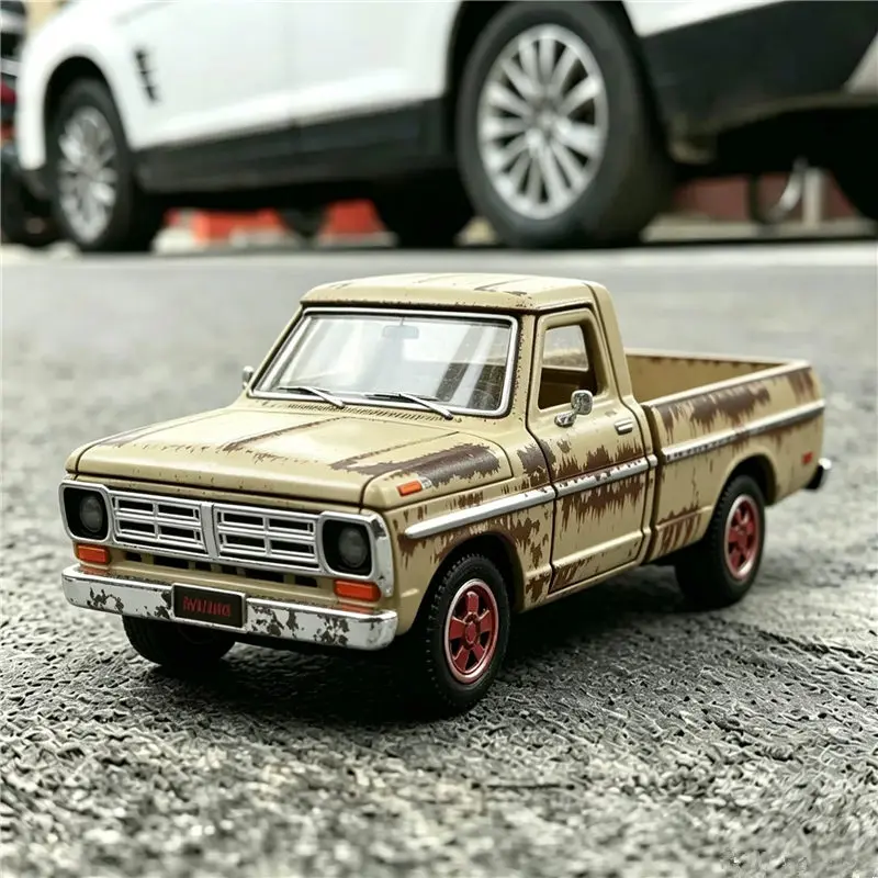 Modelo de Carro Pickup Antigo 1:24 Ford F-100 F100 1972 em Liga Fundida, Veículo Off-road de Simulação, Brinquedo Infantil, Presente