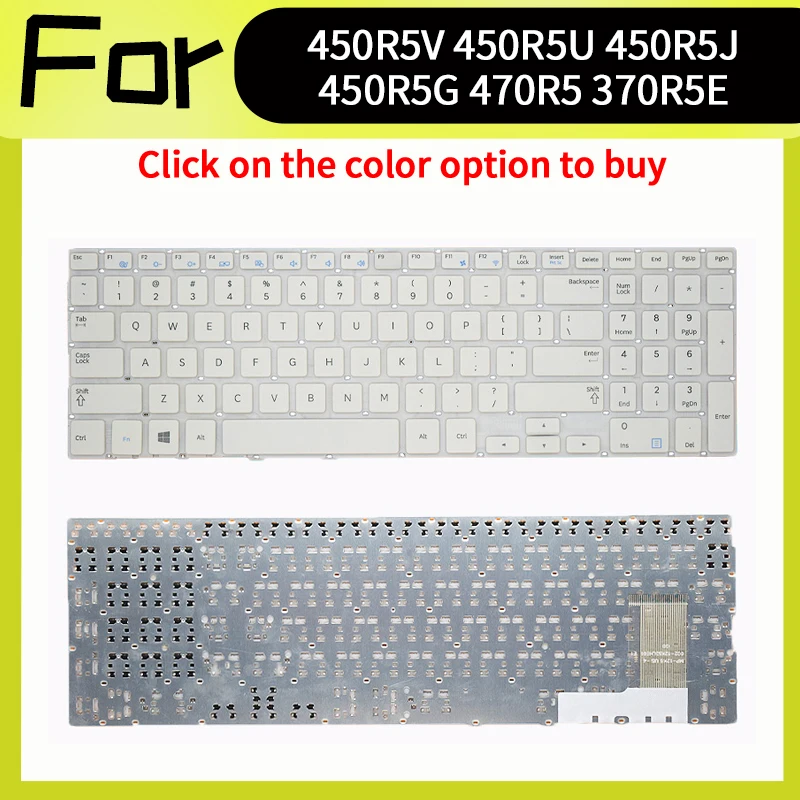Novo teclado para samsung 450R5E 450R5V NP450R5E 450R5U 450R5J 450R5G NP450R5V 370R5E NP370R5E NP370R5V 510R5E NP510R5E 470R5