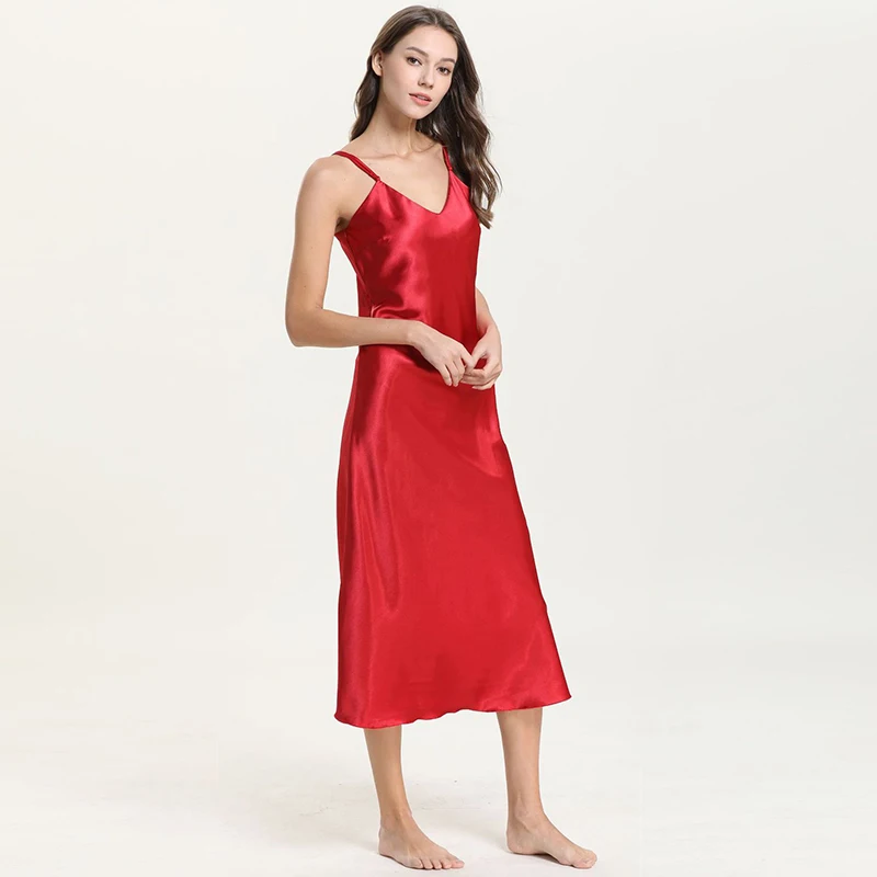 Camisón Sexy con tirantes para mujer, camisola sin espalda, lencería, Tops para dormir, pijamas de satén