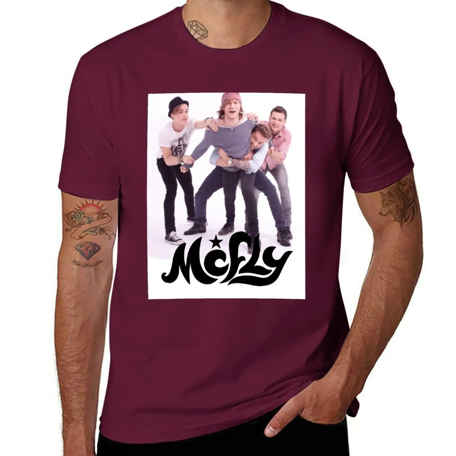 New McFly Fun Band Merch T-Shirt boys animal print shirt vintage t shirt black t shirts mens cotton t shirts