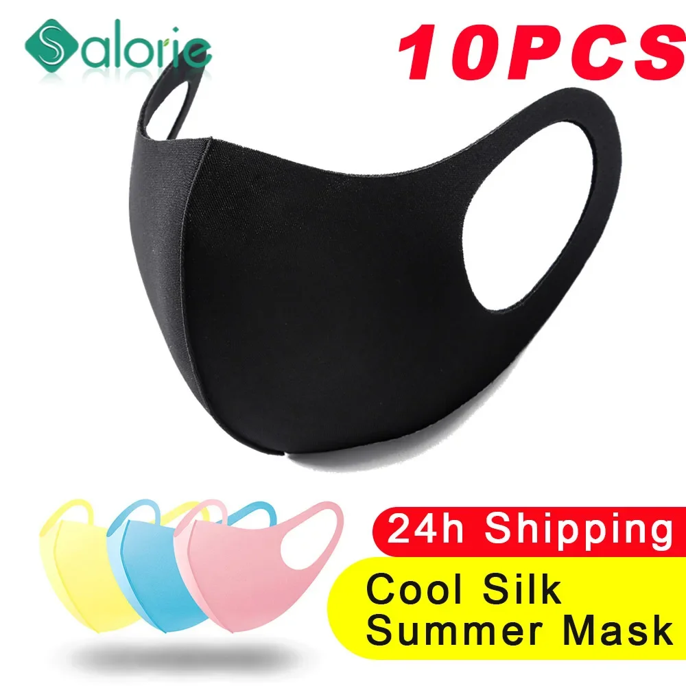 

10pcs ice Cotton Mouth Face Mask Respirator Breathable Washable Reusable Dustproof Face Cover Masks For Adult Child Boys Girls