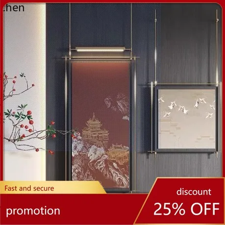 

ZML New Chinese Style Screen Partition for Living Room and Bedroom, Simple Modern Solid Wood and Iron Art Wall Hanging