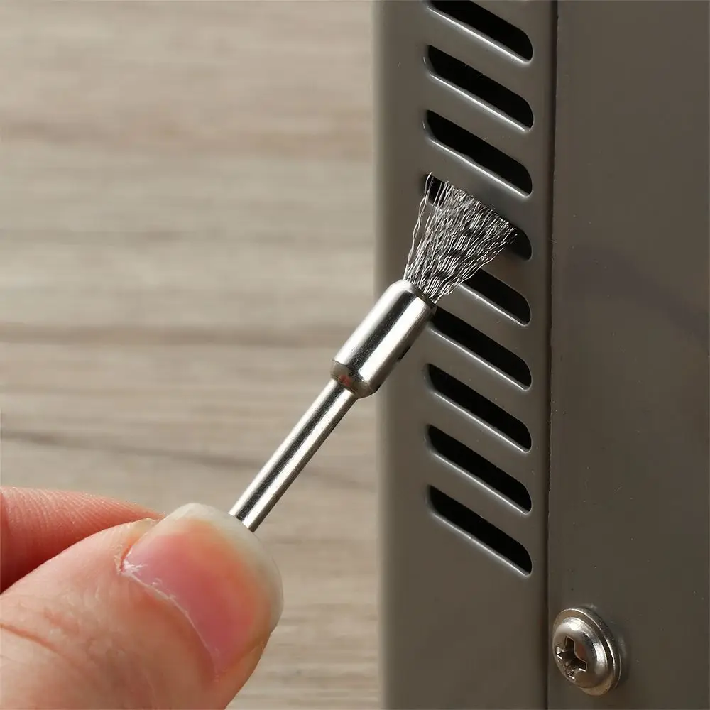 

10 шт., проволочные щетки из нержавеющей стали, полировка, очистка пресс-форм, удаление ржавчины, полировальная щетка, вращающийся хвостовик 3 мм