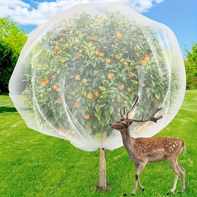 Image of Extra dickes Gartennetz für Obst, Zitrusfrüchte und Blumen mit Kordelzug und Reißverschluss, Insekten- und Vogelschutz aus PE-Material