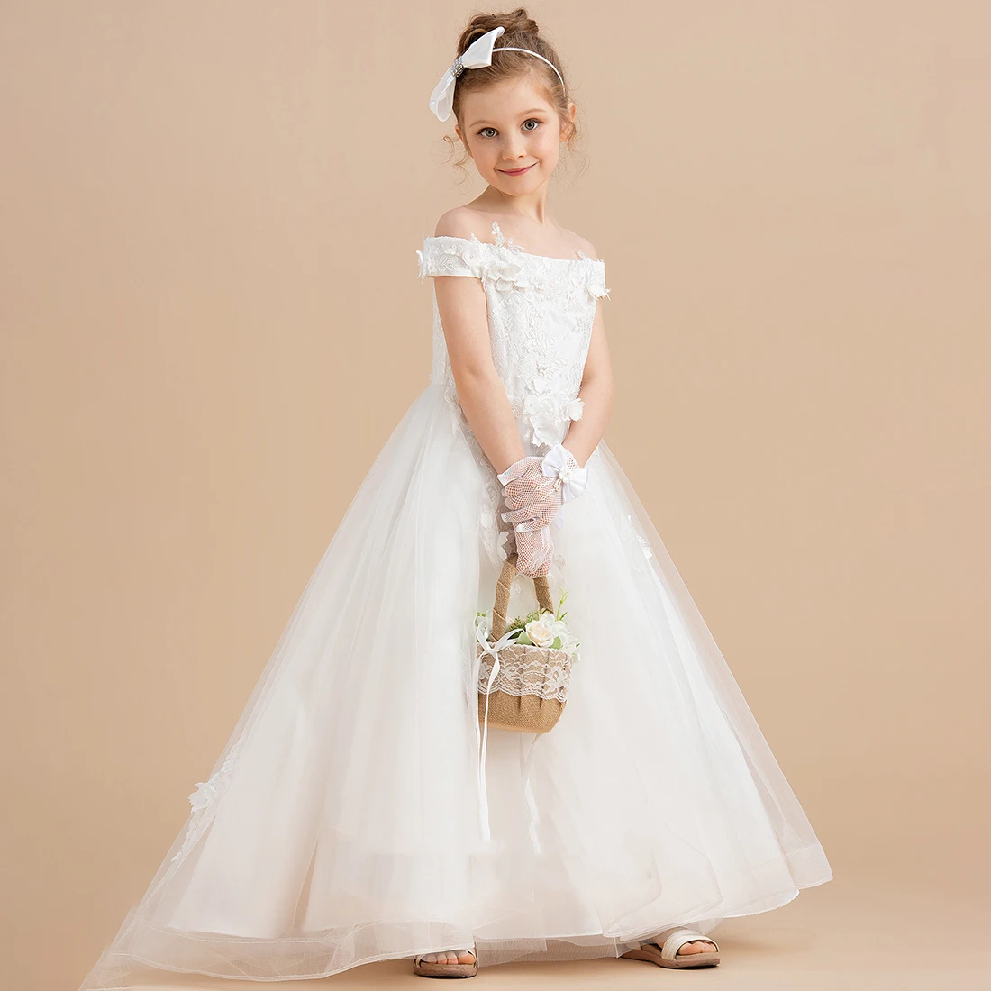 YZYmanualroom Flower Girl Dress Junior Bridesmaid Dress A-line V-Neck Asymmetrical Chiffon Lace 2-15T