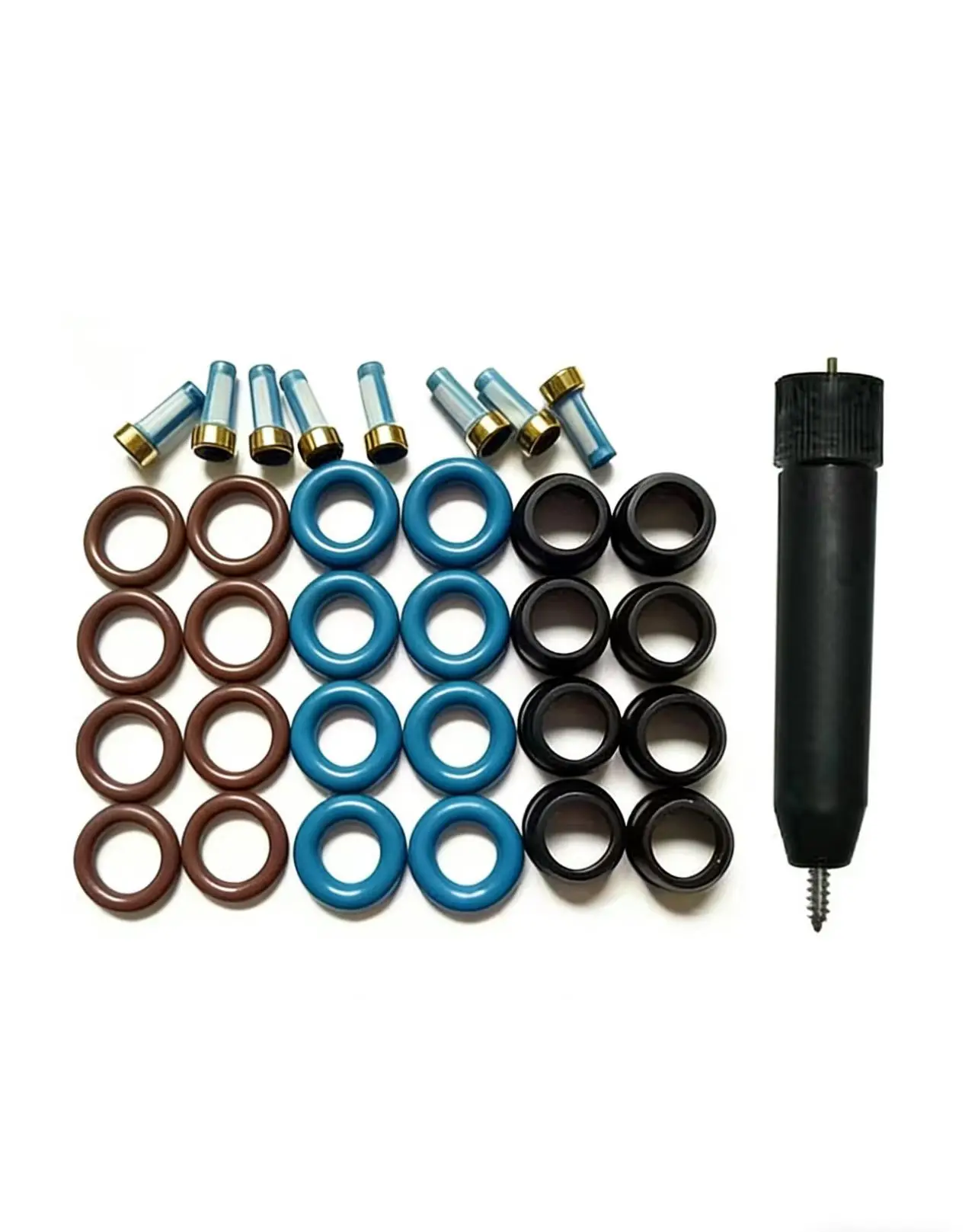 Free Shipping 8Sets Fuel Injector Repair Kit with Filter Extractor for Chevrolet Gmc Oldsmobile 4.2L-L6 2002 25313185