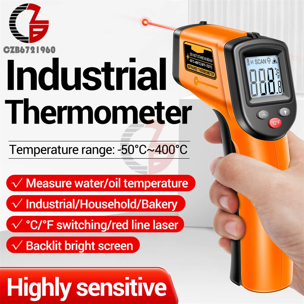 termometro infravermelho digital sem contato laser de precisao industrial medidor de temperatura pirometro ferramenta instrumento 01