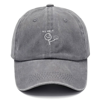 Customize Funny Figure Vintage Washed Cotton Baseball Cap Adjustable Distressed Trucker Hat for Men Women Creative Thinking Cap