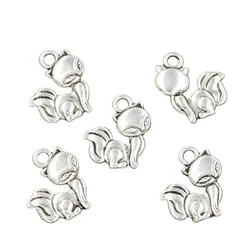 20pcs Charms Fox 15x14mm Antique Silver Color Pendants Making DIY Handmade Tibetan Finding Jewelry