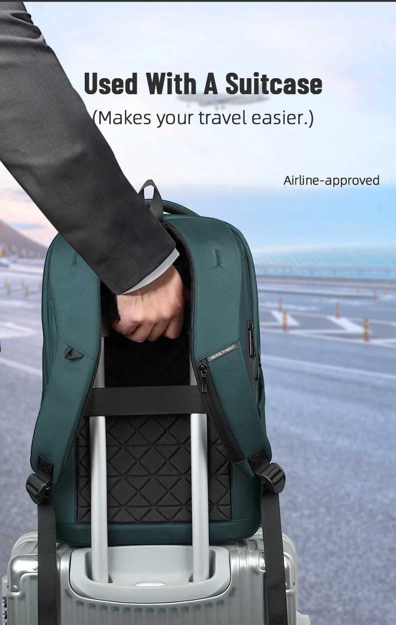 Heroic Knight Business-Laptop-Rucksack für die Arbeit, wasserdichtes Oxford-Gewebe, große Kapazität mit USB-Ladefunktion, tragbarer Herrenrucksack – Detail 8