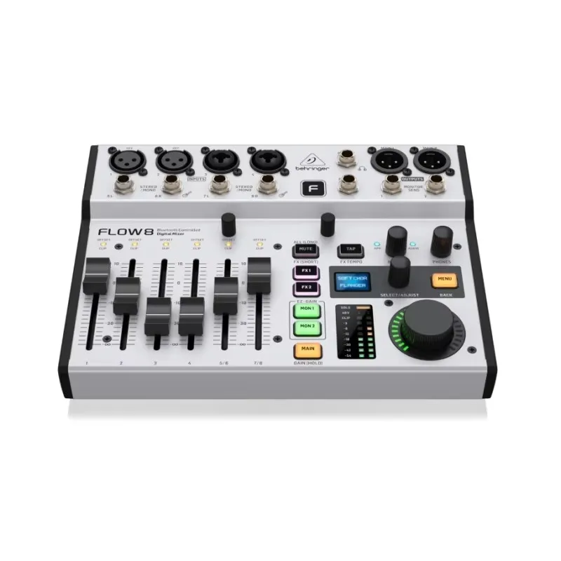 BEHRINGER FLOW8 8-Input Digital Mixer USB/Audio Interface with 48V phantom power for optimum headroom