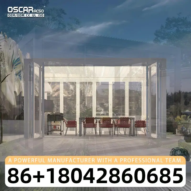 Customized Waterproof Louvered Aluminum Arches with RGB Led Lights Outdoor Decor Patio Shade Garden Structure  pergola