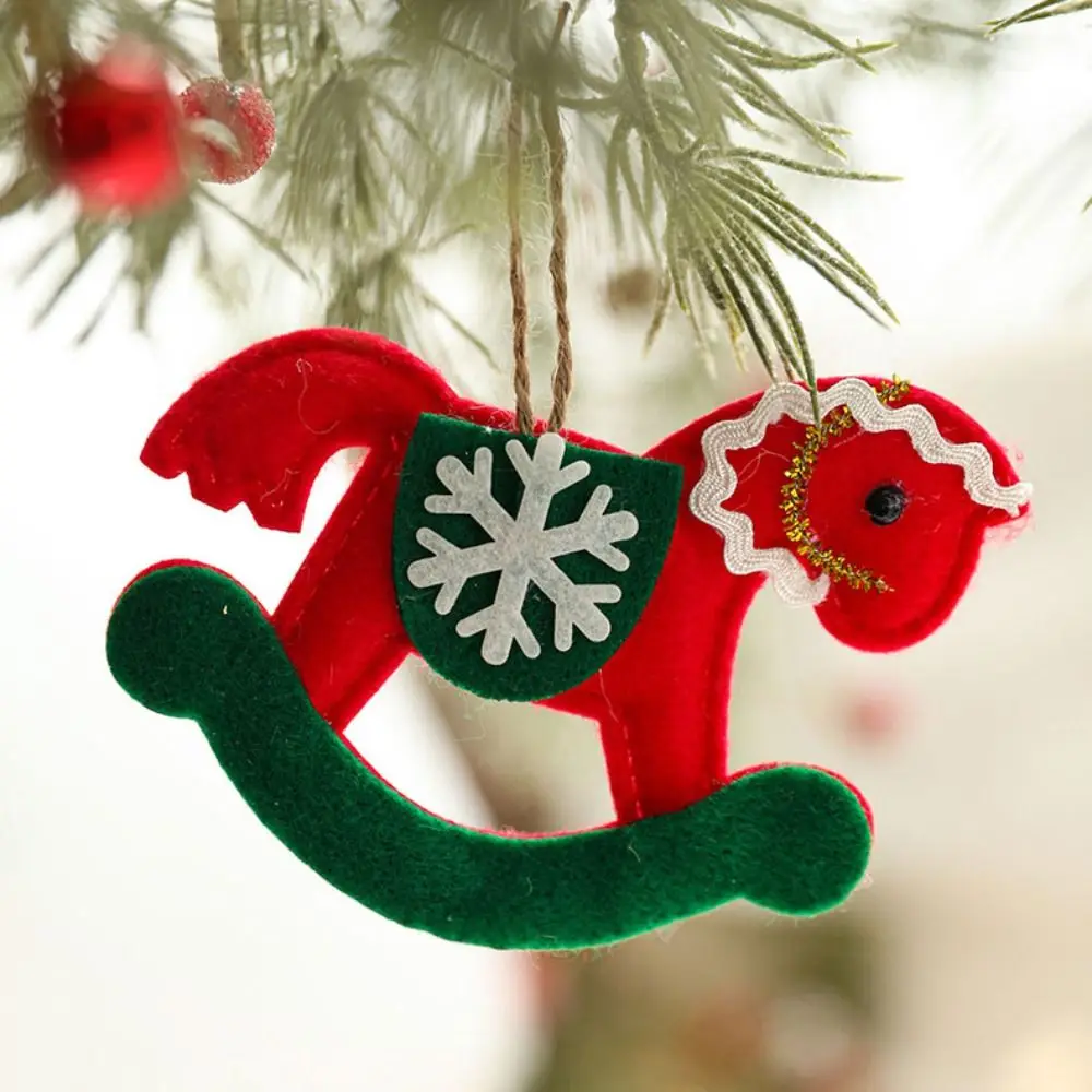 Felt Christmas Tree Pendant Artificial Flower Lollipop Puppy Xmas Ornament Photographic Props Party Supplies