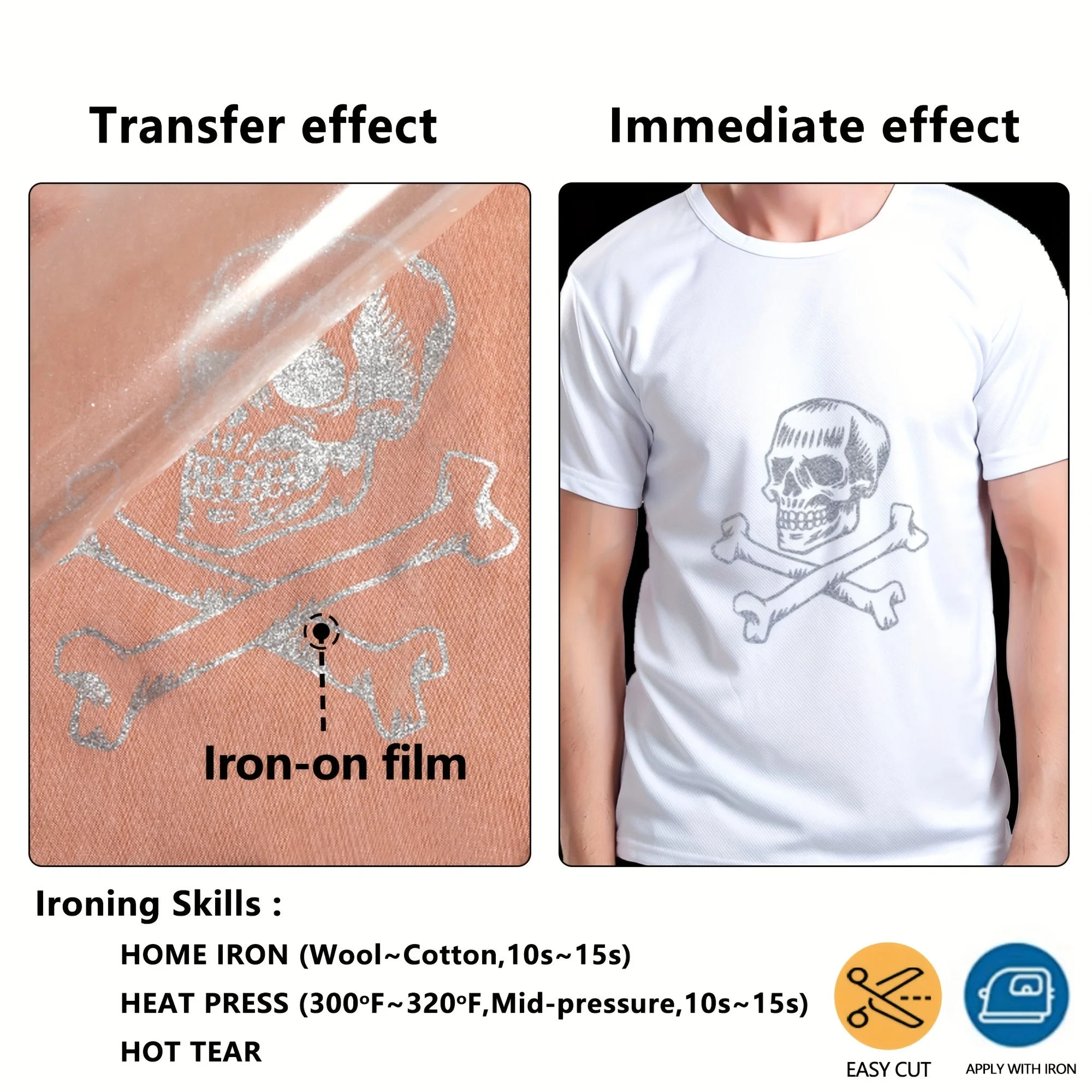 Glitter Heat Transfer Vinyl Iron on Vinyl, HTV Vinyl for Shirts,Cameo,Easy to Cut & Weed for Heat Vinyl Design