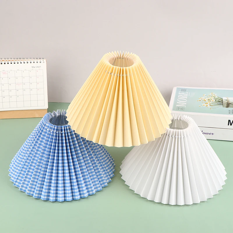 1PC Pleated Lampshade Light Cover Japanese Style Fabric Table Lamp Ceiling Decor Lamp Covers Shades Lighting Accessorie