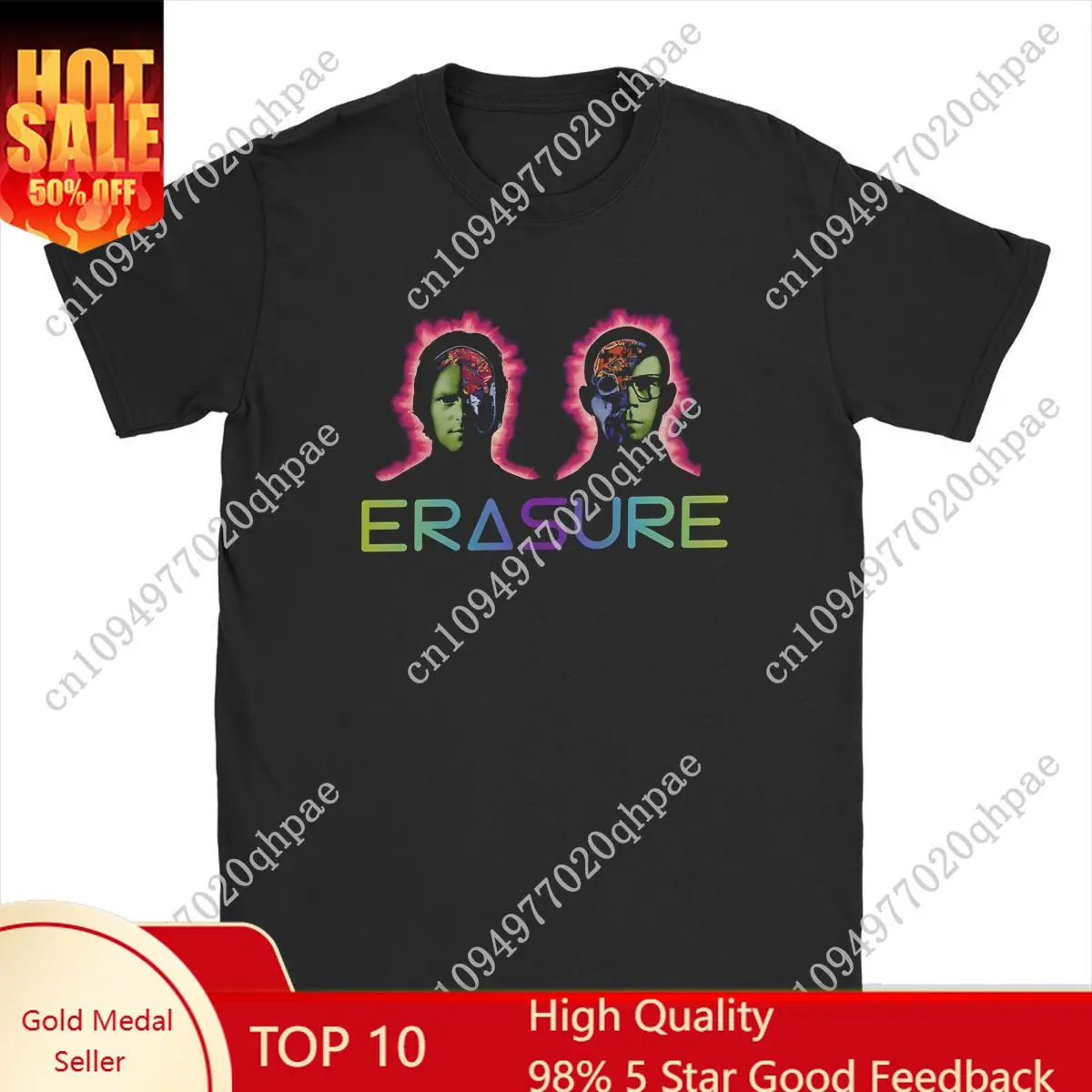 

Funny Erasure Clarke T-Shirt Men O Neck 100% Cotton T Shirt Band Music Punk Short Sleeve Tees Birthday Present merch