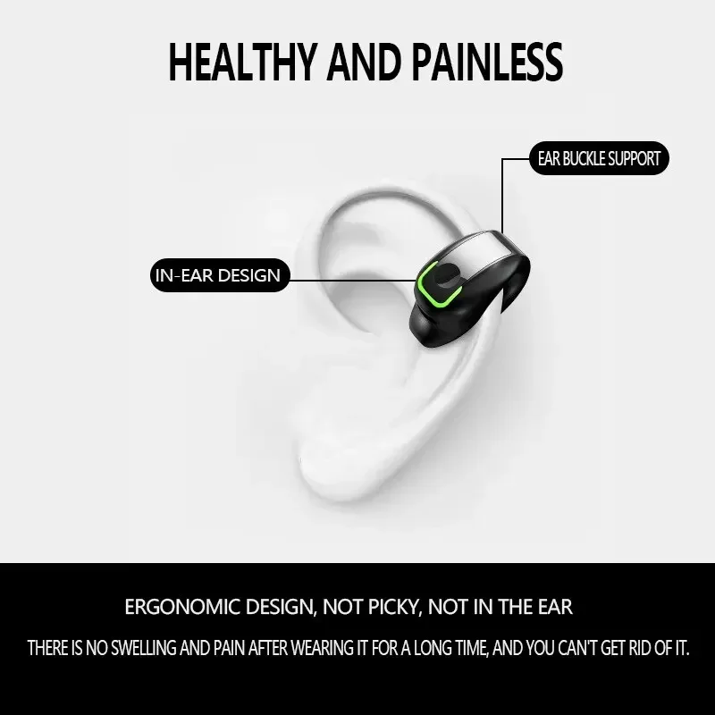 STTKGZD Earphone Clip Wireless Bluetooth Headphone Bone Conduction Headset High Quality TWS Auriculares Sport Noise Canceling image 5