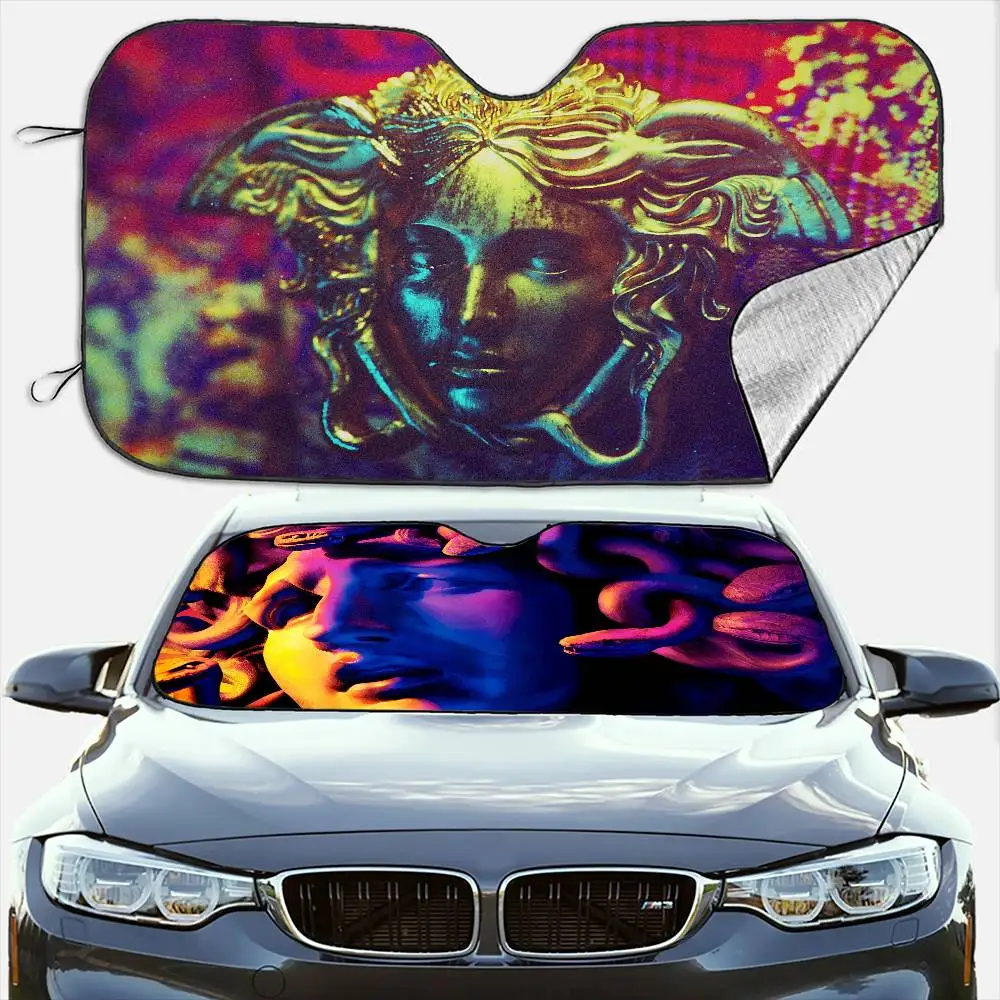 Musical-Vers-aace Gia-nni ستائر ظلة للسيارة الزجاج الأمامي المضادة للأشعة فوق البنفسجية حماية الجبهة الشمس الظل التبريد حامي