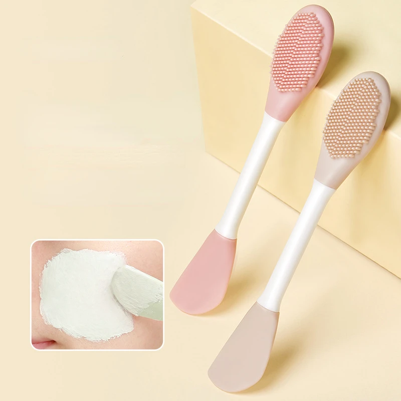 Escova de Silicone Dupla Cabeça para Máscara Facial, Filme De Escovação De Lama, Filme De Limpeza, Escova De Beleza Especial, Multi-color