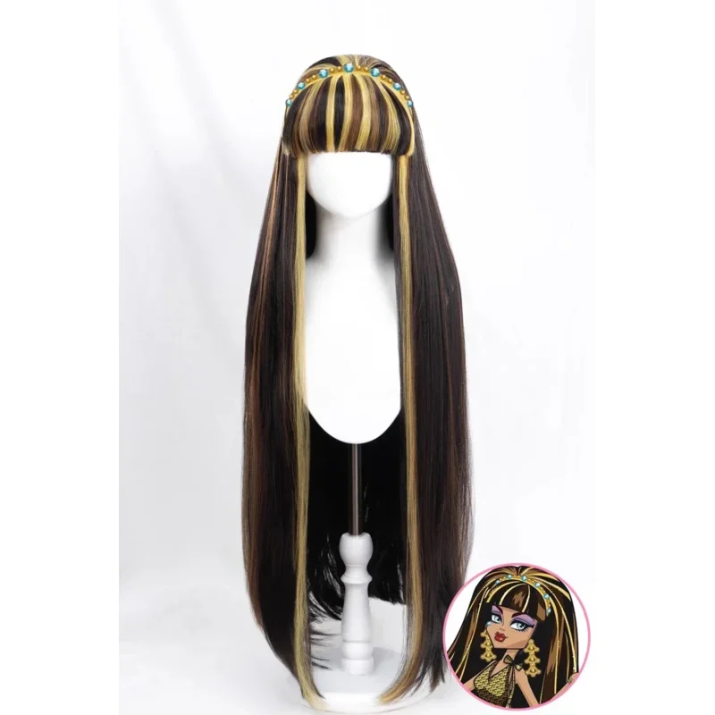 Nile Wig Anime Monster High Cleo Game Cleo by Nile Cosplay Cute Wig Hair Heat Resistant Synthetic Women Long Wig