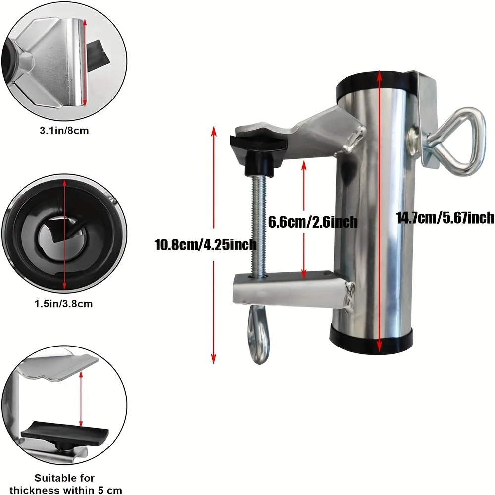1 قطعة في الهواء الطلق شرفة مظلة كليب سطح السفينة مقاعد البدلاء شريك الإطار ثابت كليب درابزين قارب القطب سياج البرية طاولة طعام تركيبات ثابتة