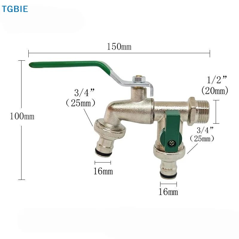 【TL】 Zinc Alloy Water Faucet 1/2'' 3/4'' Outside & Inside Turn On/Off Lever Handle Watering Supply Taps Ball Valve Garden Tools