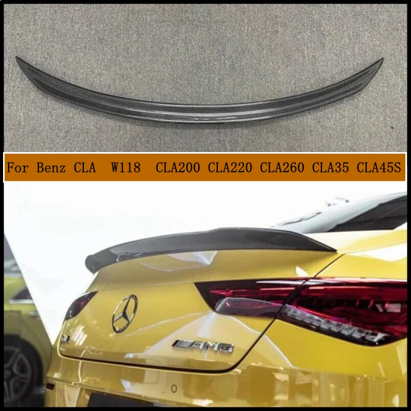 

Spoiler For Mercedes Benz CLA W118 CLA200 CLA220 CLA260 CLA35 CLA45S 2018-2023 Real Carbon Fiber REAR WING TRUNK LIP SPOILERS