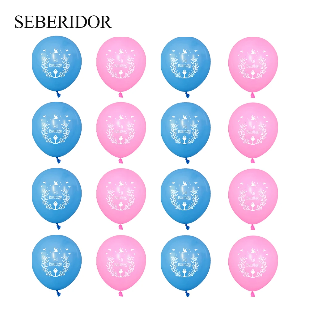 

New 10PCS Spanish Mi Bautizo Latex Balloon Pink Blue 10inch For Baby Girl Boy 1st Birthday Christening Kids Events Party Favor