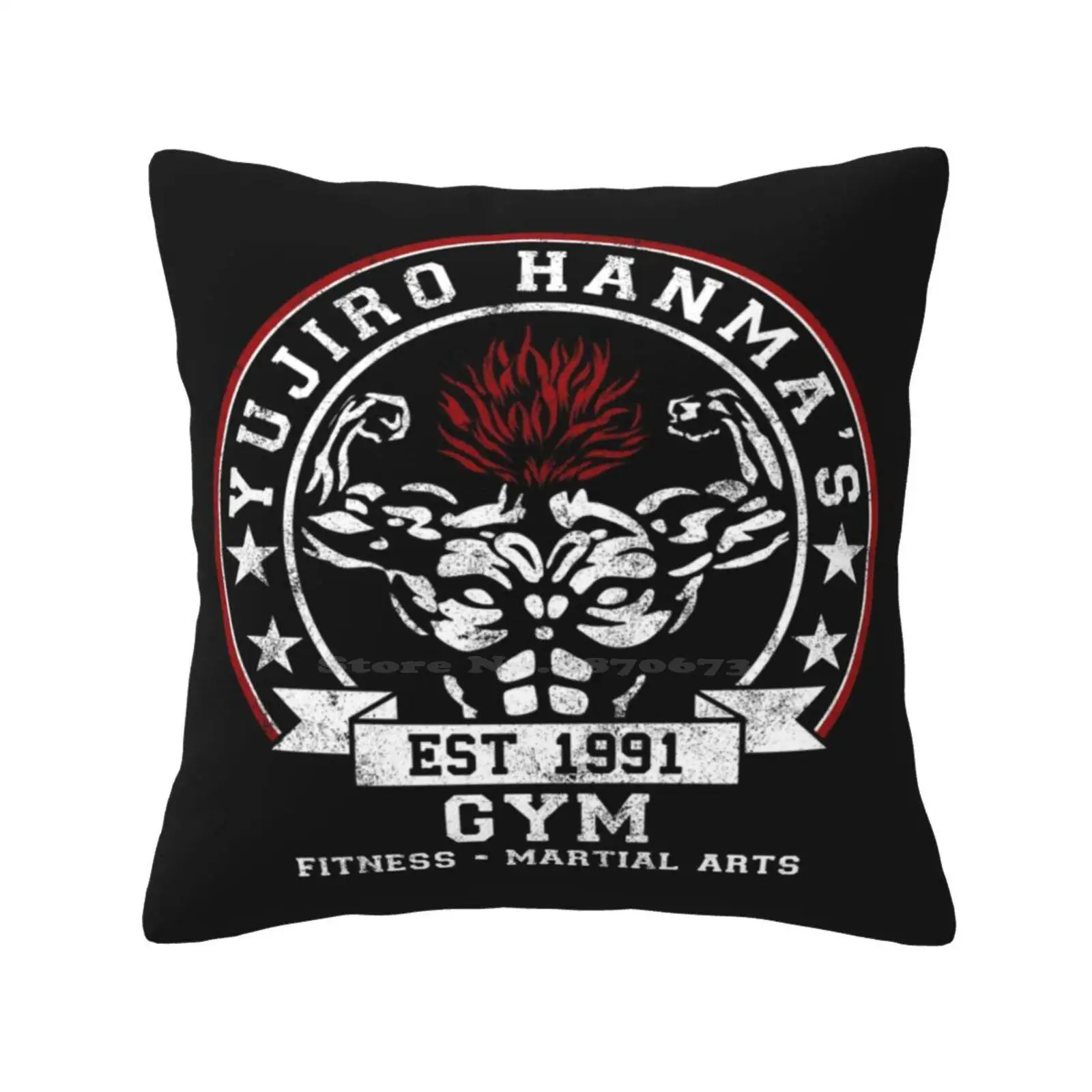 Strongest Gym On Earth Home Sofa Car Waist Throw Pillowcase Anime Manga Grappler Baki Dou Martial Arts Dojo Fighting Manly