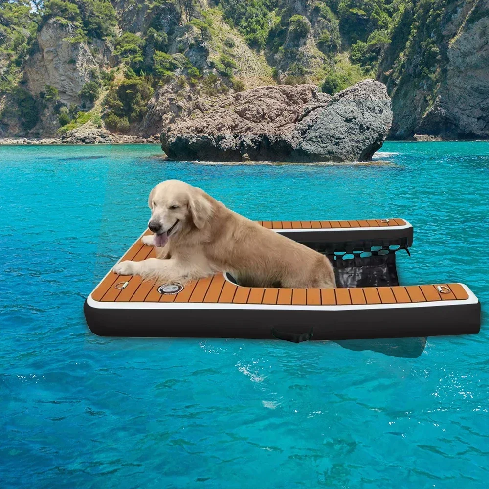 

Stock150cm /60'' Large Dog Water Ramp Dog Boat Ramp for Large Dogs Up to 230lbs 95% Large Area EVA Covered Inflatable Pup Plank