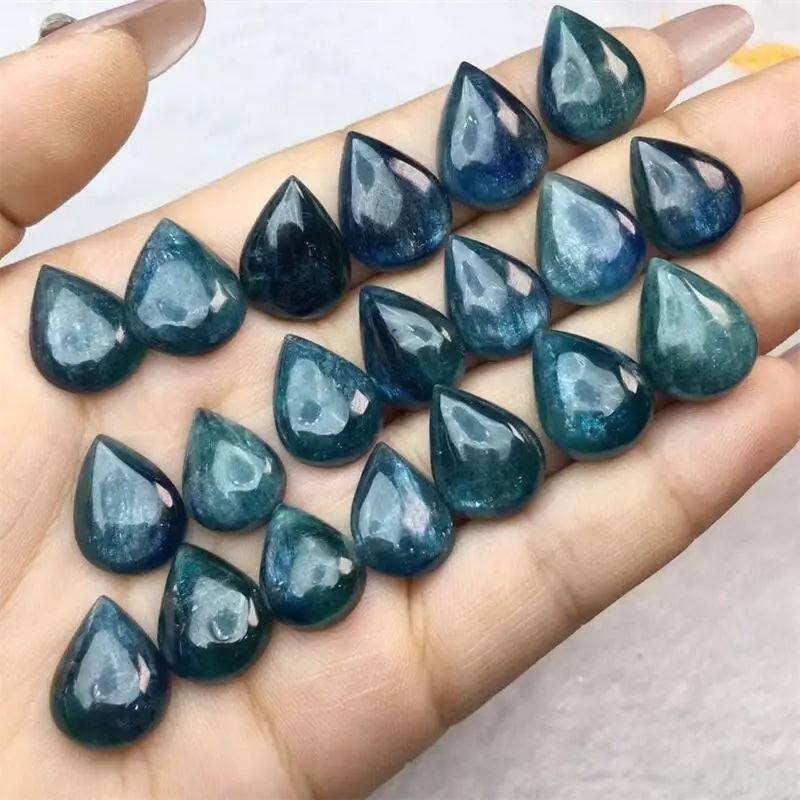 3PCS Natural Kyanite Teardrop Pendant Crystal Carving Healing Mini Home Decoration Healthy Children Toy Gift 16-17MM