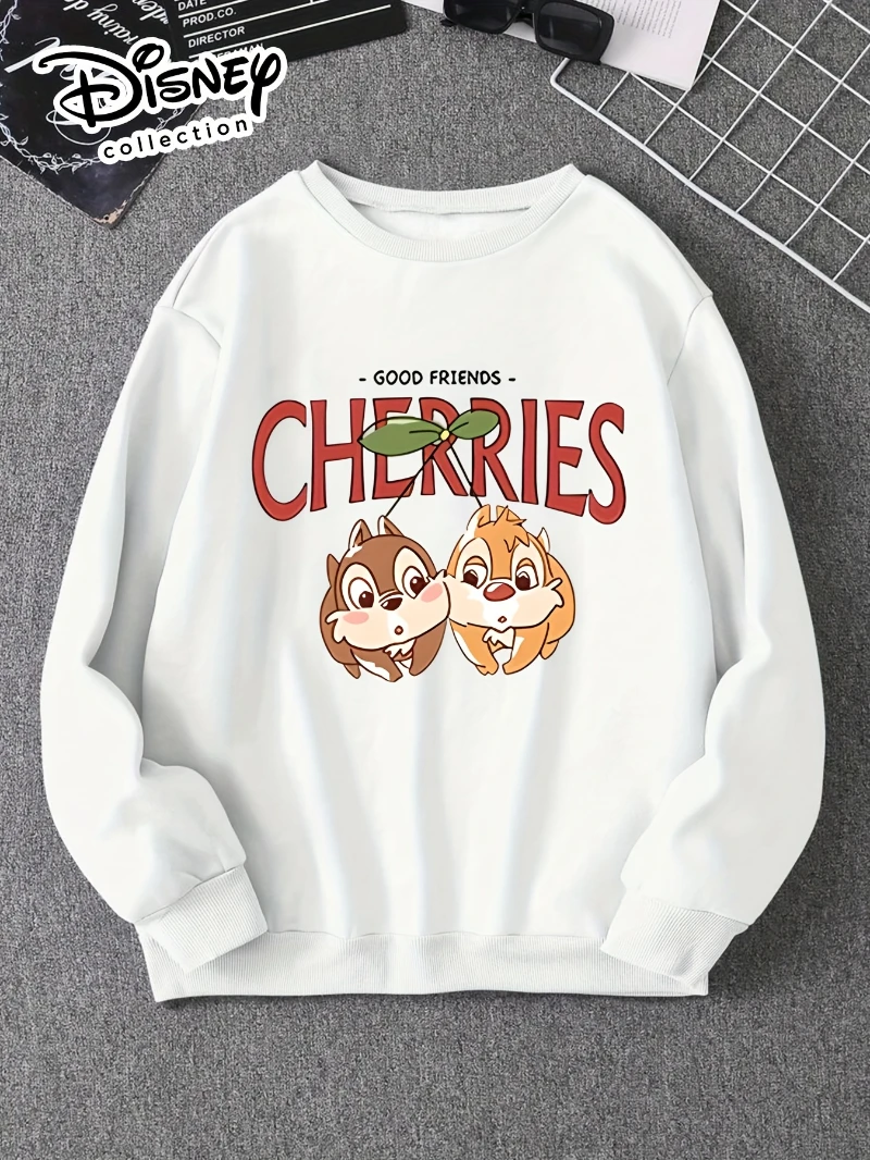 디즈니 공식 치치티티 프린트 여성용 후디 - 순면 부드러운 라운드 넥 풀오버, 디즈니 팬들과 일상복에 적합