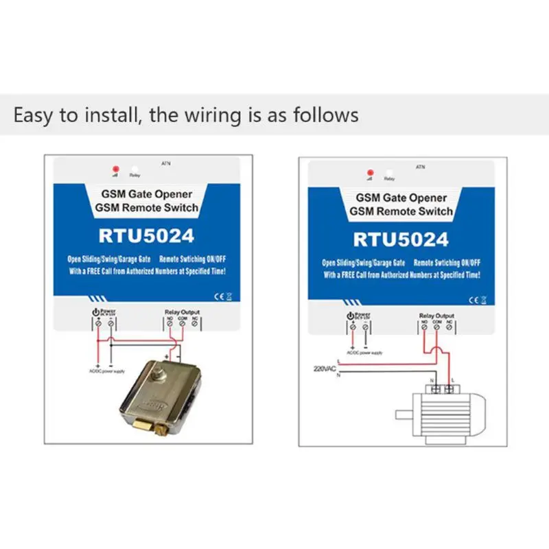 2G GSM Gate Opener RTU5024 Mobile Phone Access Controller Remote Control Switch SMS Door Control Without Call Charges